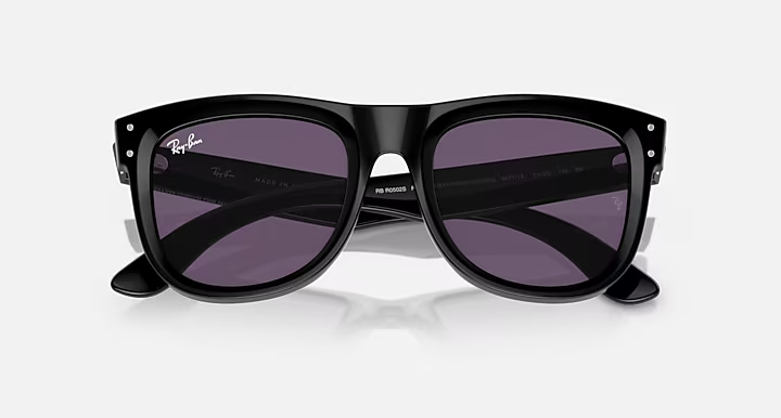 عینک آفتابی ری‌بن ویفرر ریورز Wayfarer Reverse RBR0502S 66771A فریم مشکی براق با عدسی بنفش