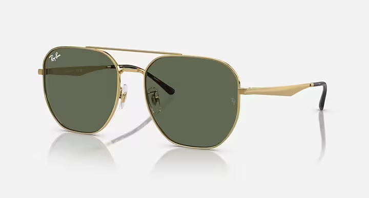 عینک آفتابی ری‌بن مدل RB3724D 001/71 فریم طلایی آریستا با عدسی سبز تیره