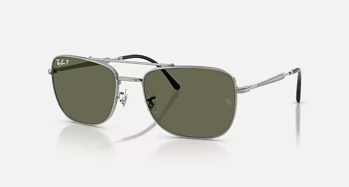 عینک آفتابی ری‌بن مدل RB3755 004/58 فریم گان‌متال عدسی سبز پلاریزه | Ray-Ban Gunmetal Green Polarized