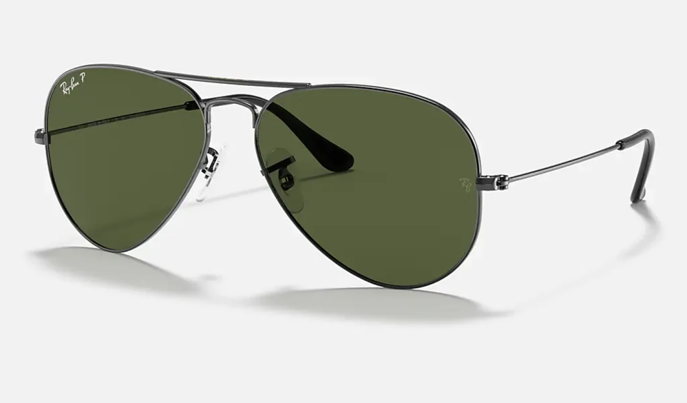 عینک آفتابی ریبن مدل خلبانی پلاریزه AVIATOR RB3025 004/58 | عدسی سبز پلاریزه فریم نوک‌مدادی