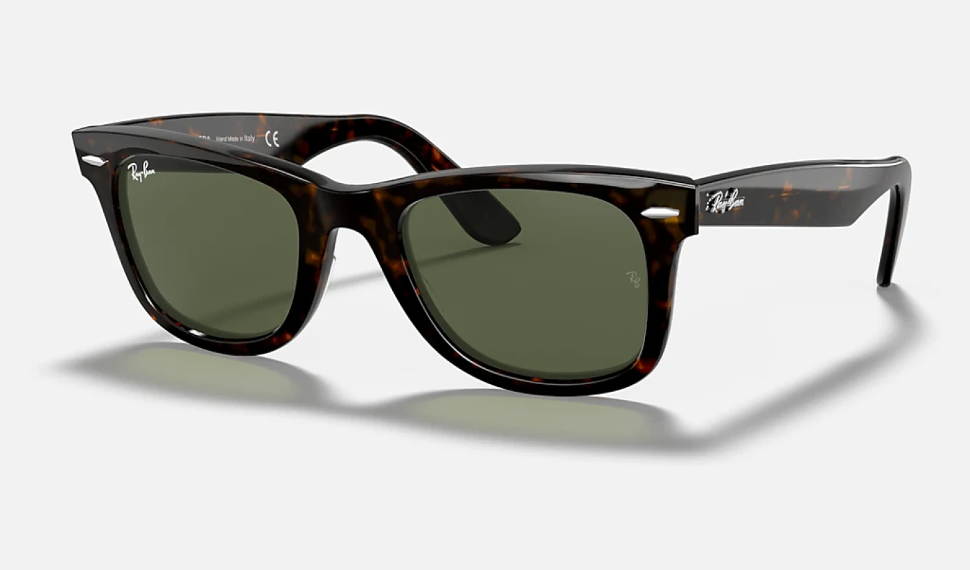 عینک آفتابی ویفرر اصل Ray-Ban مدل RB2140F 902 با فریم هاوانا و عدسی G-15 سبز کلاسیک
