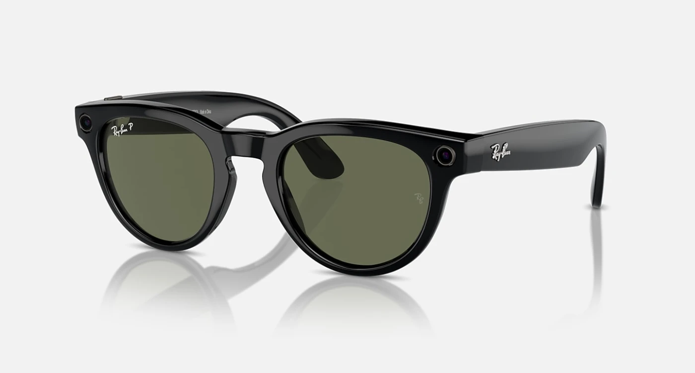 عینک هوشمند اورجینال ری‌بن | متا هدلاینر (Ray-Ban | Meta Headliner) RW4009 601/9A فریم مشکی براق و عدسی سبز پلاریزه G-15